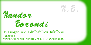 nandor borondi business card